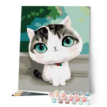 Cargar imagen en el visor de la galería, Pintar Por Números - Gato De Ojos Azules - Figuredart - Animales Gatos