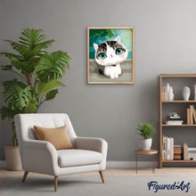 Cargar imagen en el visor de la galería, Pintar Por Números - Gato De Ojos Azules - Figuredart - Animales Gatos