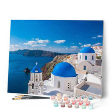 Cargar imagen en el visor de la galería, Pintar por números | Isla griega | Novedades Paisajes Ciudades Fácil | FiguredArt