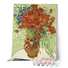 Cargar imagen en el visor de la galería, Pintar por números | Van Gogh - Margueries y amapolas rojas | Novedades Flores Avanzado | FiguredArt
