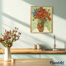 Cargar imagen en el visor de la galería, Pintar por números | Van Gogh - Margueries y amapolas rojas | Novedades Flores Avanzado | FiguredArt