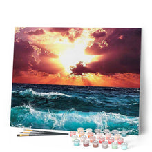 Cargar imagen en el visor de la galería, Pintar por números | Efecto de la luz sobre el océano | Novedades Paisajes Intermedio | FiguredArt
