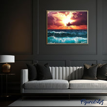 Cargar imagen en el visor de la galería, Pintar por números | Efecto de la luz sobre el océano | Novedades Paisajes Intermedio | FiguredArt
