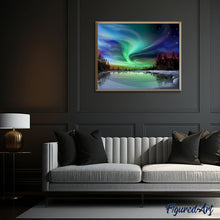Cargar imagen en el visor de la galería, Pintar por números | Aurora boreal | Novedades Paisajes Fácil | FiguredArt