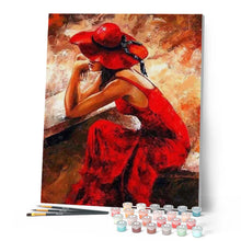 Cargar imagen en el visor de la galería, Pintar Por Números - Chica Pensativa - Figuredart - Romanticismo