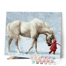 Cargar imagen en el visor de la galería, Pintar Por Números - Nieve Caballo Blanco - Figuredart - Animales Caballos