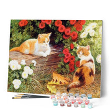 Cargar imagen en el visor de la galería, Pintar Por Números - Flores Y Gatito - Figuredart - Animales