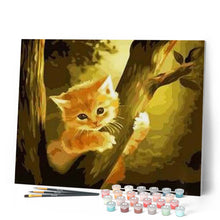 Cargar imagen en el visor de la galería, Pintar Por Números - Gatos Trepan Los Árboles - Figuredart - Animales Gatos Árboles