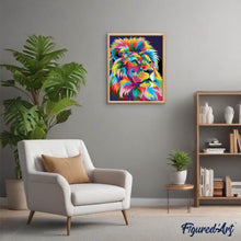 Cargar imagen en el visor de la galería, Pintar Por Números - León Pintado - Figuredart - Animales Leones