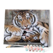Cargar imagen en el visor de la galería, Pintar Por Números - Dos Cabezas De Tigre - Figuredart - Animales Tigres
