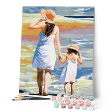 Cargar imagen en el visor de la galería, Pintar Por Números - Madre Y Hija De Las Manos - Figuredart - Paisajes Romanticismo