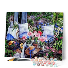 Cargar imagen en el visor de la galería, Pintar Por Números - Silla Con Almohada - Figuredart - Flores
