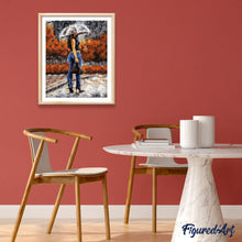 Cargar imagen en el visor de la galería, Pintar Por Números - Chica Bajo La Lluvia En El Parque - Figuredart - Romanticismo
