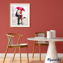 Cargar imagen en el visor de la galería, Pintar Por Números - Hombre Y Mujer Con Paraguas Rojo - Figuredart - Romanticismo