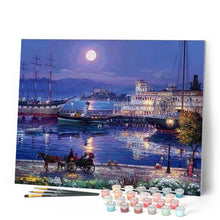 Cargar imagen en el visor de la galería, Pintar Por Números - El Mar Mediterráneo - Figuredart - Barcos Ciudades Paisajes