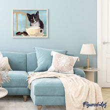 Cargar imagen en el visor de la galería, Pintar Por Números - Gato Desayuno - Figuredart - Animales Gatos