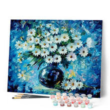 Cargar imagen en el visor de la galería, Pintar Por Números - Margarita Azul - Figuredart - Flores