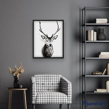 Cargar imagen en el visor de la galería, Pintar Por Números - Ciervo En Blanco Y Negro - Figuredart - Animales