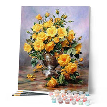 Cargar imagen en el visor de la galería, Pintar Por Números - Jarrón De Flores De Color Amarillo - Figuredart - Flores
