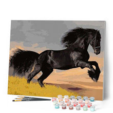 Cargar imagen en el visor de la galería, Pintar Por Números - Negro Galope Majestuosa - Figuredart - Animales