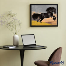 Cargar imagen en el visor de la galería, Pintar Por Números - Negro Galope Majestuosa - Figuredart - Animales