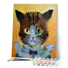 Cargar imagen en el visor de la galería, Pintar Por Números - Ángel De Gato - Figuredart - Animales Gatos
