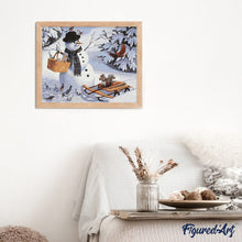 Cargar imagen en el visor de la galería, Pintar Por Números - Muñeco De Nieve Navideño - Figuredart - Animales Navidad