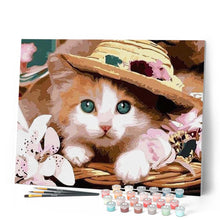Cargar imagen en el visor de la galería, Pintar Por Números - Gato Con Sombrero - Figuredart - Animales Gatos