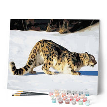Cargar imagen en el visor de la galería, Pintar Por Números - Leopardo En La Nieve - Figuredart - Animales