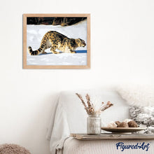 Cargar imagen en el visor de la galería, Pintar Por Números - Leopardo En La Nieve - Figuredart - Animales