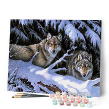 Cargar imagen en el visor de la galería, Pintar Por Números - Dos Lobos - Figuredart - Animales Lobos