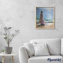 Cargar imagen en el visor de la galería, Pintar Por Números - Chica En La Playa - Figuredart - Barcos Paisajes Romanticismo