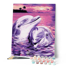 Cargar imagen en el visor de la galería, Pintar Por Números - Dos Delfines - Figuredart - Animales Dolfines