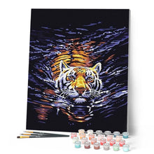 Cargar imagen en el visor de la galería, Pintar Por Números - Tigre En El Agua - Figuredart - Animales Tigres