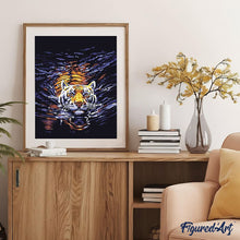 Cargar imagen en el visor de la galería, Pintar Por Números - Tigre En El Agua - Figuredart - Animales Tigres