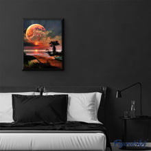 Cargar imagen en el visor de la galería, Pintar por números | Puente y enorme luna | Novedades Paisajes Fácil | FiguredArt