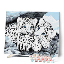 Cargar imagen en el visor de la galería, Pintar Por Números - Dos Leopardos Blancos - Figuredart - Animales