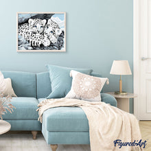 Cargar imagen en el visor de la galería, Pintar Por Números - Dos Leopardos Blancos - Figuredart - Animales