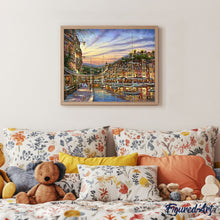 Cargar imagen en el visor de la galería, Pintar Por Números - Puesta De Sol En La Marina - Figuredart - Ciudades