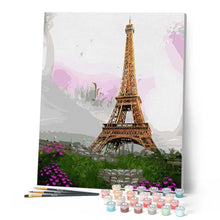 Cargar imagen en el visor de la galería, Pintar Por Números - Romántica Torre De Color Rosa - Figuredart - Ciudades