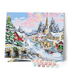 Cargar imagen en el visor de la galería, Pintar Por Números - Nieve De Navidad - Figuredart - Navidad Paisajes