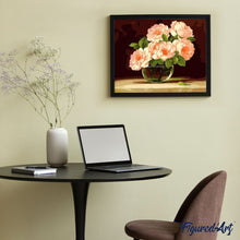 Cargar imagen en el visor de la galería, Pintar Por Números - Jarrón Con Flores Rosas - Figuredart - Flores
