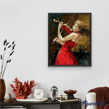 Cargar imagen en el visor de la galería, Pintar Por Números - El Violín De La Chica De Rojo - Figuredart - Música Romanticismo