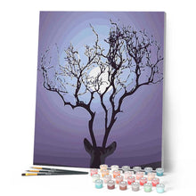 Cargar imagen en el visor de la galería, Pintar Por Números - Ciervo Bajo La Luz De La Luna - Figuredart - Paisajes