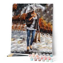 Cargar imagen en el visor de la galería, Pintar Por Números - Chica Paraguas Transparente - Figuredart - Romanticismo