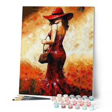 Cargar imagen en el visor de la galería, Pintar Por Números - Vestido Rojo - Figuredart - Romanticismo