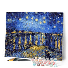 Cargar imagen en el visor de la galería, Pintar Por Números - Rio Bajo Las Estrellas - Figuredart - Paisajes