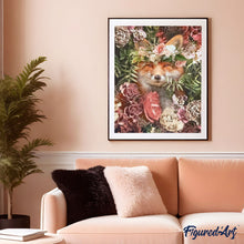 Cargar imagen en el visor de la galería, Pintar por números | Pequeño pájaro entre flores | Novedades Flores Animales Zorros Avanzado | FiguredArt