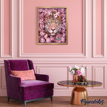 Cargar imagen en el visor de la galería, Pintar por números | Pantera entre flores | Novedades Flores Animales Pantera Avanzado | FiguredArt
