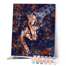 Cargar imagen en el visor de la galería, Pintar por números | Jirafas y flores | Novedades Animales Jirafas Avanzado | FiguredArt